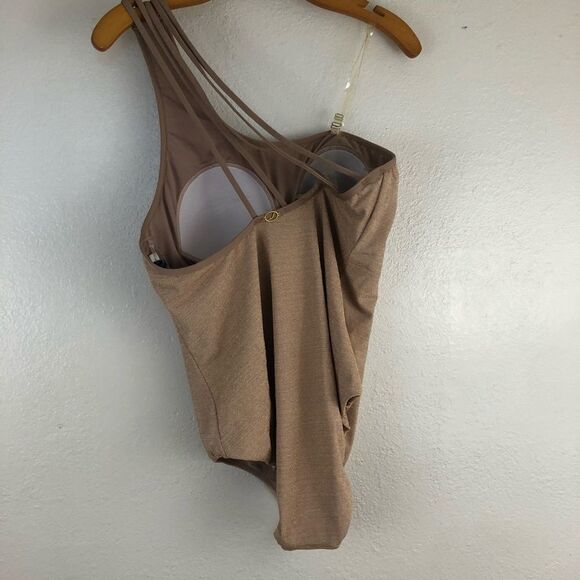 Jantzen Gold Texture One Shoulder One-piece size L/Xl. New without tags - Picture 4 of 7
